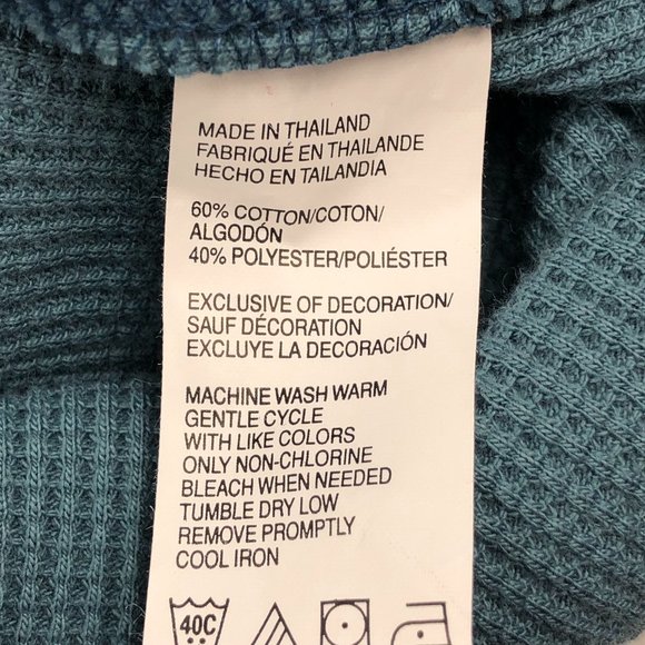 NEW -Timberland Cozy Thermal Long Sleeve Waffle Knit Muscle Henley Preppy Y2K - Picture 6 of 13